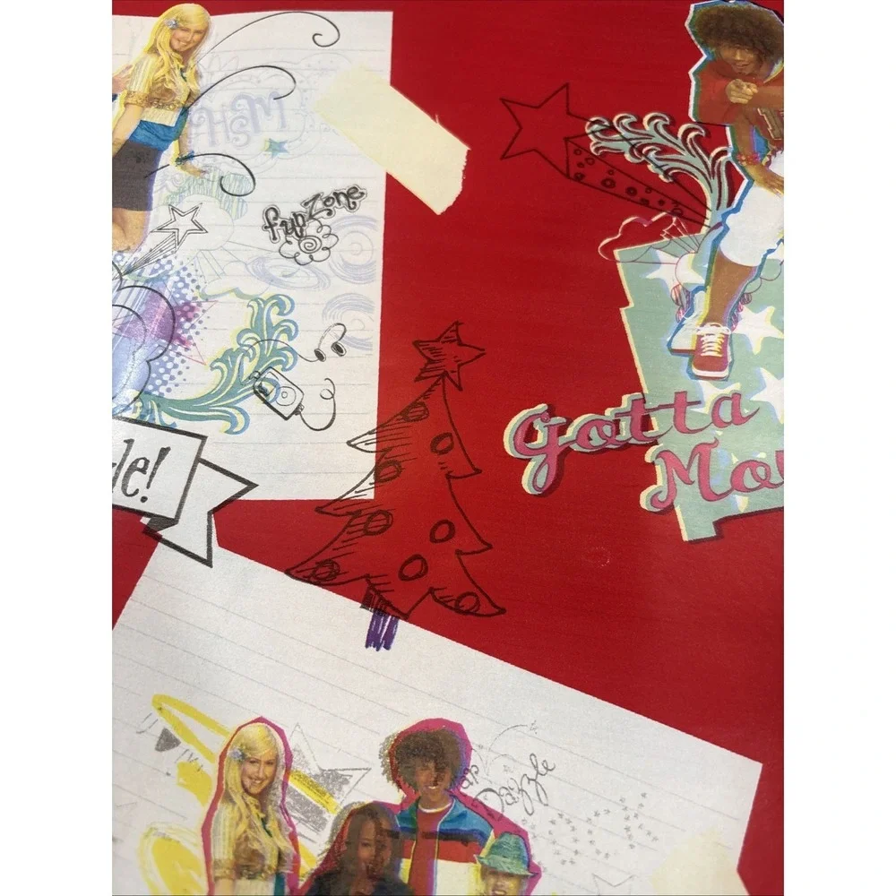 4 Sheet Holiday Vintage High School Muscial Collectible Wrapping Paper Christmas